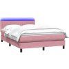 Box spring postel s matrací a LED 160x210 cm samet [3317084] (Barva Růžová)
