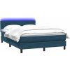 Box spring postel s matrací a LED 160x210 cm samet [3317084] (Barva Růžová)