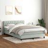 Box spring postel s matrací a LED 140x220 cm samet [3317219] (Barva Černá)