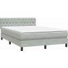 Box spring postel s matrací a LED 140x220 cm samet [3317219] (Barva Černá)