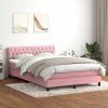 Box spring postel s matrací a LED 140x220 cm samet [3317219] (Barva Černá)