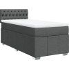Box spring postel s matrací 90x200 cm textil [3286959] (Barva Tmavě šedá)