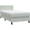 Box spring postel s matrací a LED 90x210 cm samet [3316676] (Barva Růžová)