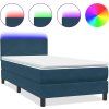 Box spring postel s matrací a LED 90x210 cm samet [3316676] (Barva Růžová)