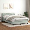 Box spring postel s matrací a LED 160x210 cm samet [3317177] (Barva Černá)