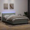 Box spring postel s matrací a LED 160x210 cm samet [3317177] (Barva Černá)
