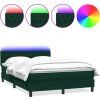 Box spring postel s matrací a LED 160x210 cm samet [3317177] (Barva Černá)