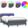 Box spring postel s matrací a LED 160x210 cm samet [3317177] (Barva Černá)