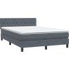 Box spring postel s matrací a LED 160x210 cm samet [3317177] (Barva Černá)