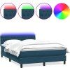 Box spring postel s matrací a LED 160x210 cm samet [3317177] (Barva Černá)
