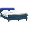 Box spring postel s matrací a LED 160x210 cm samet [3317177] (Barva Černá)