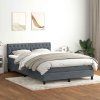 Box spring postel s matrací a LED 160x210 cm samet [3317177] (Barva Černá)