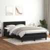 Box spring postel s matrací a LED 160x210 cm samet [3317177] (Barva Černá)