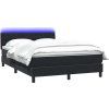 Box spring postel s matrací a LED 160x210 cm samet [3317177] (Barva Černá)