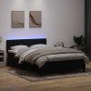 Box spring postel s matrací a LED 160x210 cm samet [3317177] (Barva Černá)