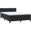 Box spring postel s matrací a LED 160x210 cm samet [3317177] (Barva Černá)