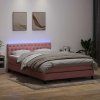 Box spring postel s matrací a LED 160x210 cm samet [3317177] (Barva Černá)