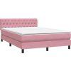 Box spring postel s matrací a LED 160x210 cm samet [3317177] (Barva Černá)