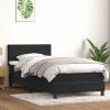Box spring postel s matrací a LED 80x210 cm samet [3316669] (Barva Tmavě moddrá)
