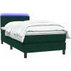 Box spring postel s matrací a LED 80x210 cm samet [3316669] (Barva Tmavě moddrá)