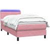 Box spring postel s matrací a LED 80x210 cm samet [3316669] (Barva Tmavě moddrá)
