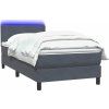 Box spring postel s matrací a LED 80x210 cm samet [3316669] (Barva Tmavě moddrá)