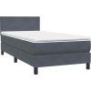Box spring postel s matrací a LED 80x210 cm samet [3316669] (Barva Tmavě moddrá)
