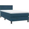 Box spring postel s matrací a LED 80x210 cm samet [3316669] (Barva Tmavě moddrá)
