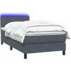 Box spring postel s matrací a LED 90x220 cm samet [3316719] (Barva Světle šedá)