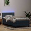 Box spring postel s matrací a LED 90x220 cm samet [3316719] (Barva Světle šedá)
