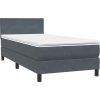 Box spring postel s matrací a LED 90x220 cm samet [3316719] (Barva Světle šedá)