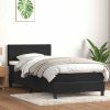Box spring postel s matrací a LED 90x220 cm samet [3316719] (Barva Světle šedá)