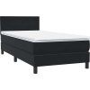 Box spring postel s matrací a LED 90x220 cm samet [3316719] (Barva Světle šedá)