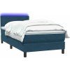 Box spring postel s matrací a LED 90x220 cm samet [3316719] (Barva Světle šedá)