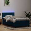 Box spring postel s matrací a LED 90x220 cm samet [3316719] (Barva Světle šedá)
