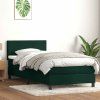 Box spring postel s matrací a LED 90x220 cm samet [3316719] (Barva Světle šedá)