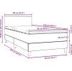 Box spring postel s matrací a LED 90x220 cm samet [3316719] (Barva Světle šedá)