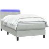 Box spring postel s matrací a LED 90x220 cm samet [3316719] (Barva Světle šedá)