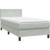 Box spring postel s matrací a LED 90x220 cm samet [3316719] (Barva Světle šedá)