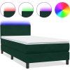 Box spring postel s matrací a LED 90x220 cm samet [3316719] (Barva Světle šedá)