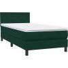 Box spring postel s matrací a LED 90x220 cm samet [3316719] (Barva Světle šedá)