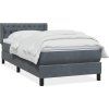 Box spring postel s matrací 90x220 cm samet [3318394] (Barva Tmavě šedá)