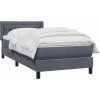 Box spring postel s matrací 90x220 cm samet [3318394] (Barva Tmavě šedá)