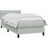 Box spring postel s matrací 90x220 cm samet [3318394] (Barva Tmavě šedá)