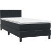 Box spring postel s matrací a LED 80x210 cm samet [3317050] (Barva Tmavě šedá)