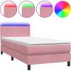 Box spring postel s matrací a LED 80x210 cm samet [3317050] (Barva Tmavě šedá)