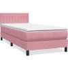 Box spring postel s matrací a LED 80x210 cm samet [3317050] (Barva Tmavě šedá)