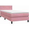 Box spring postel s matrací a LED 80x210 cm samet [3317050] (Barva Tmavě šedá)