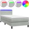 Box spring postel s matrací a LED 80x210 cm samet [3317050] (Barva Tmavě šedá)