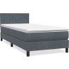 Box spring postel s matrací a LED 80x210 cm samet [3317050] (Barva Tmavě šedá)